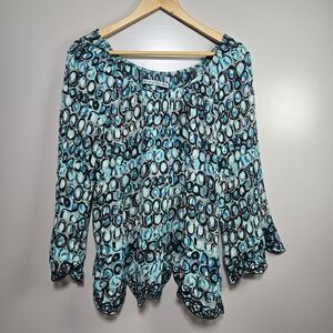Stylish Blue Patterned Women's Top
